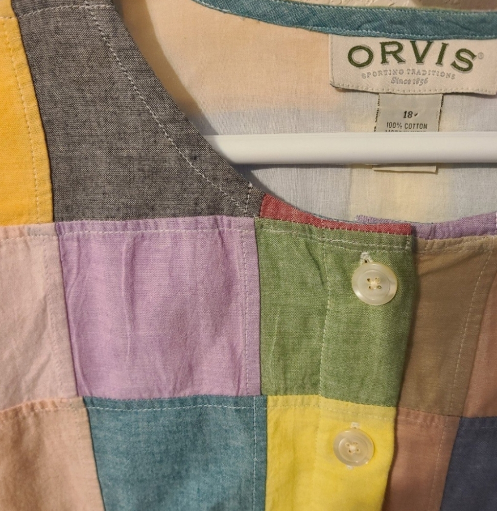 Orvis Multicolor Patchwork Women's Top - Picture 4 of 5
